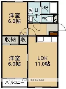 グロリアハイツ的場【3階】の間取り